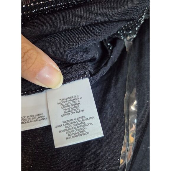 NWT Anne Klein Black & Silver Metallic Sequins Evening Cardigan Sweater size XL - Picture 11 of 12